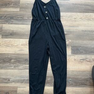 Black Button-Front Jumpsuit